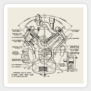 Vintage V8 Drawing Magnet